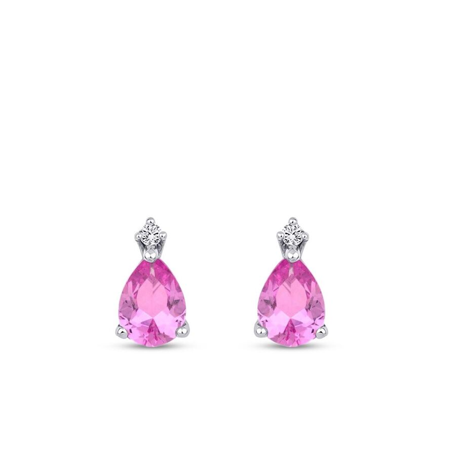 2,66 ct. Diamant Rosa Saphir Ohrringe