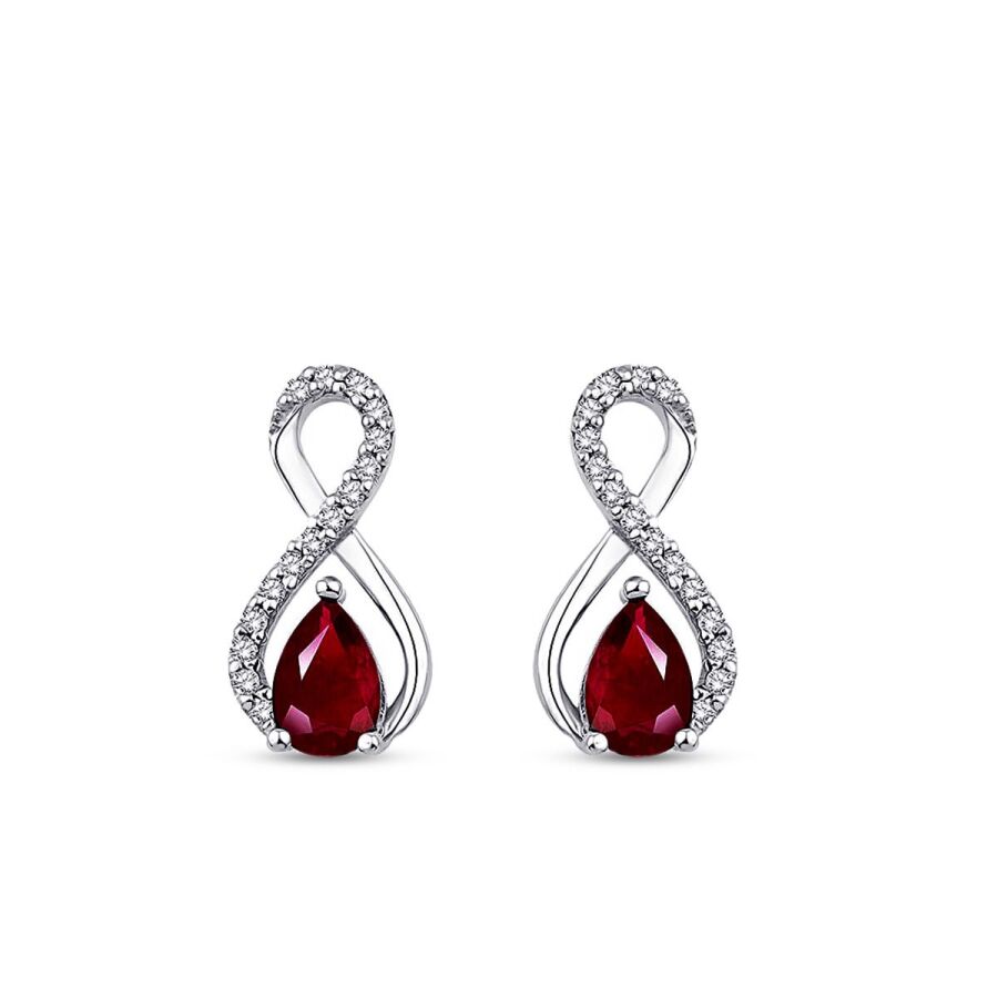 1.27 ct. Diamant Rubin Ohrringe