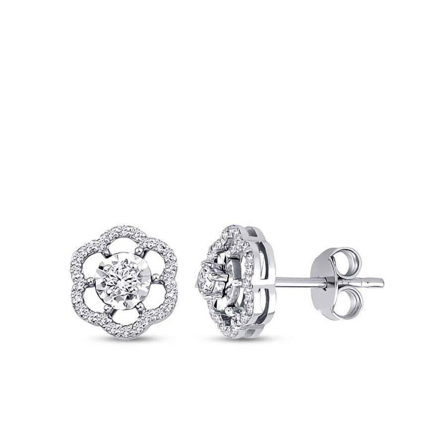 0,29 ct. Diamant Blumen ohrringe