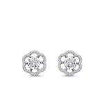 0,29 ct. Diamant Blumen ohrringe