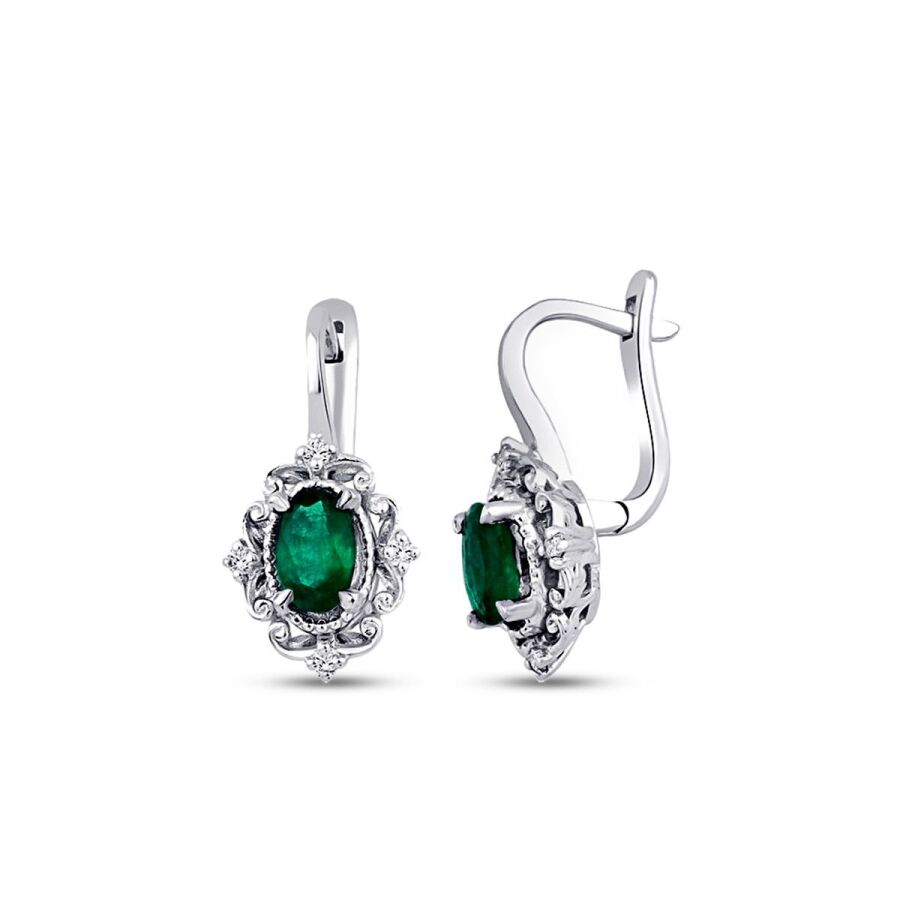 0.85 ct. Diamant Smaragd Ohrringe