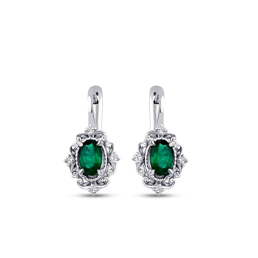 0.85 ct. Diamant Smaragd Ohrringe