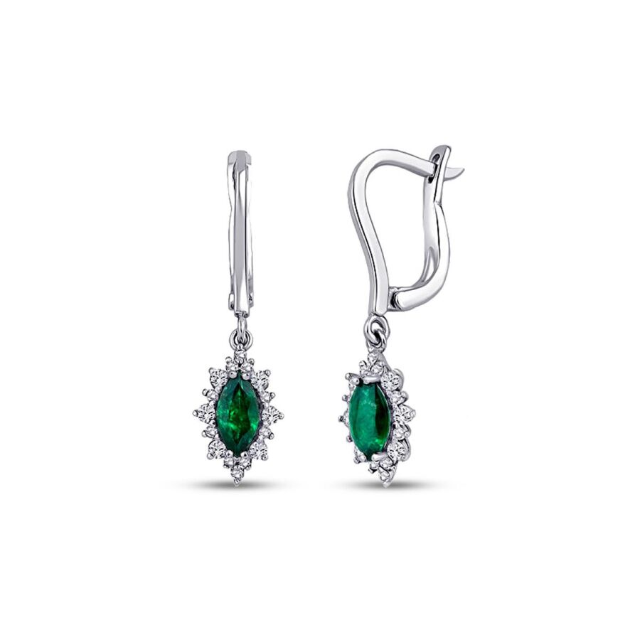 0,99 ct. Diamant Smaragd Ohrringe