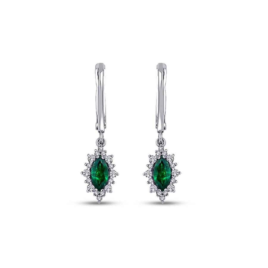 0,99 ct. Diamant Smaragd Ohrringe