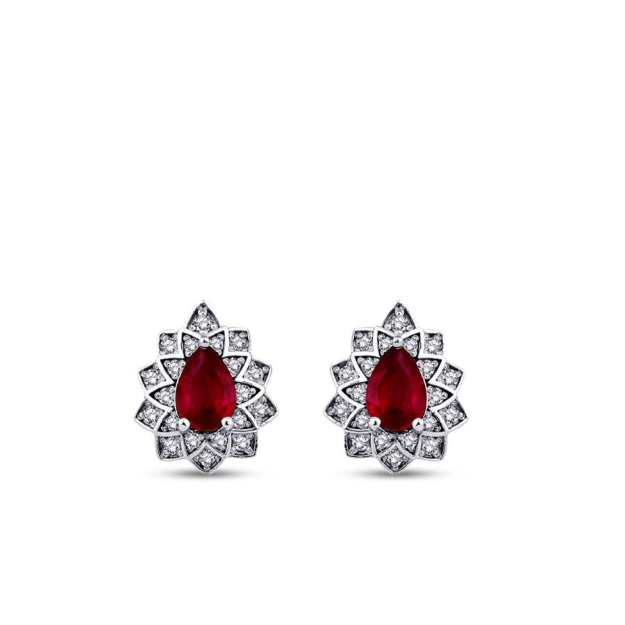 1.48 ct. Diamant Rubin Ohrringe