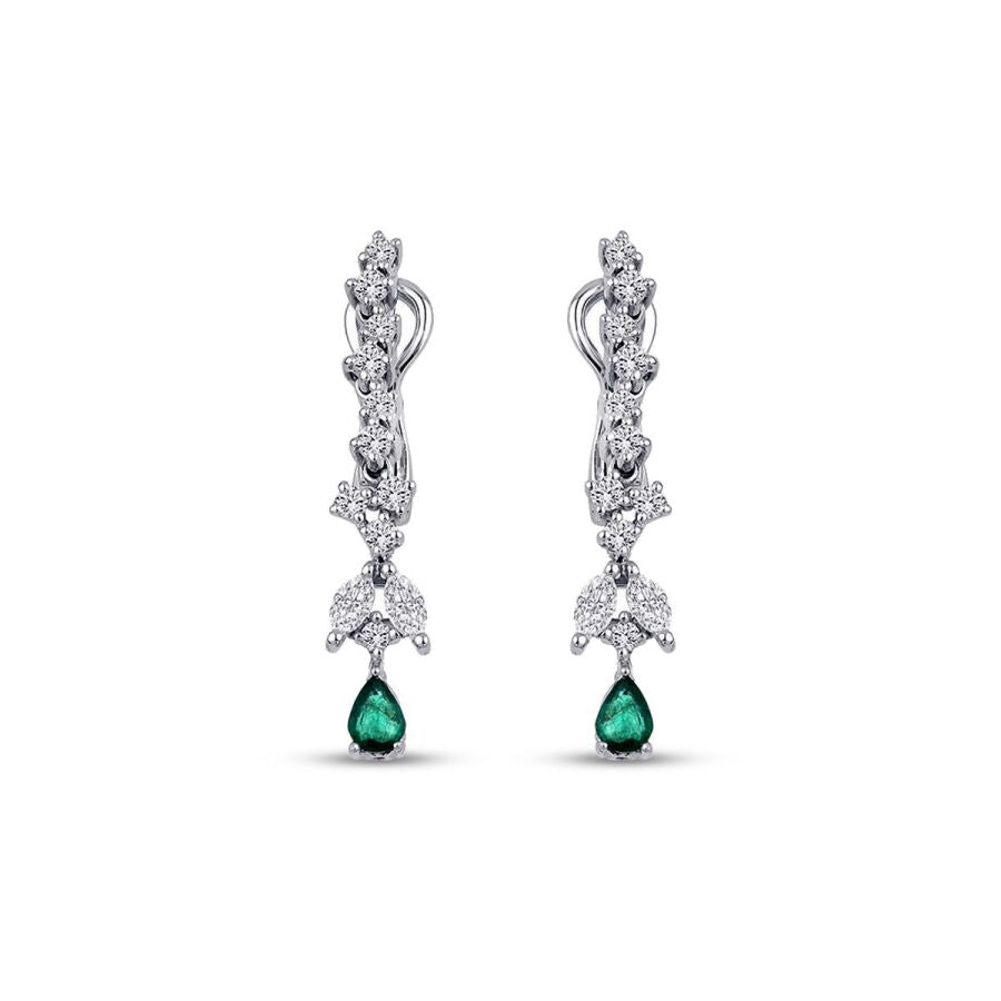 0.91 ct. Diamant Smaragd Ohrringe