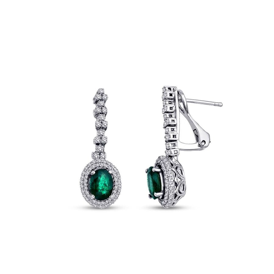 1.93 ct. Diamant Smaragd Ohrringe