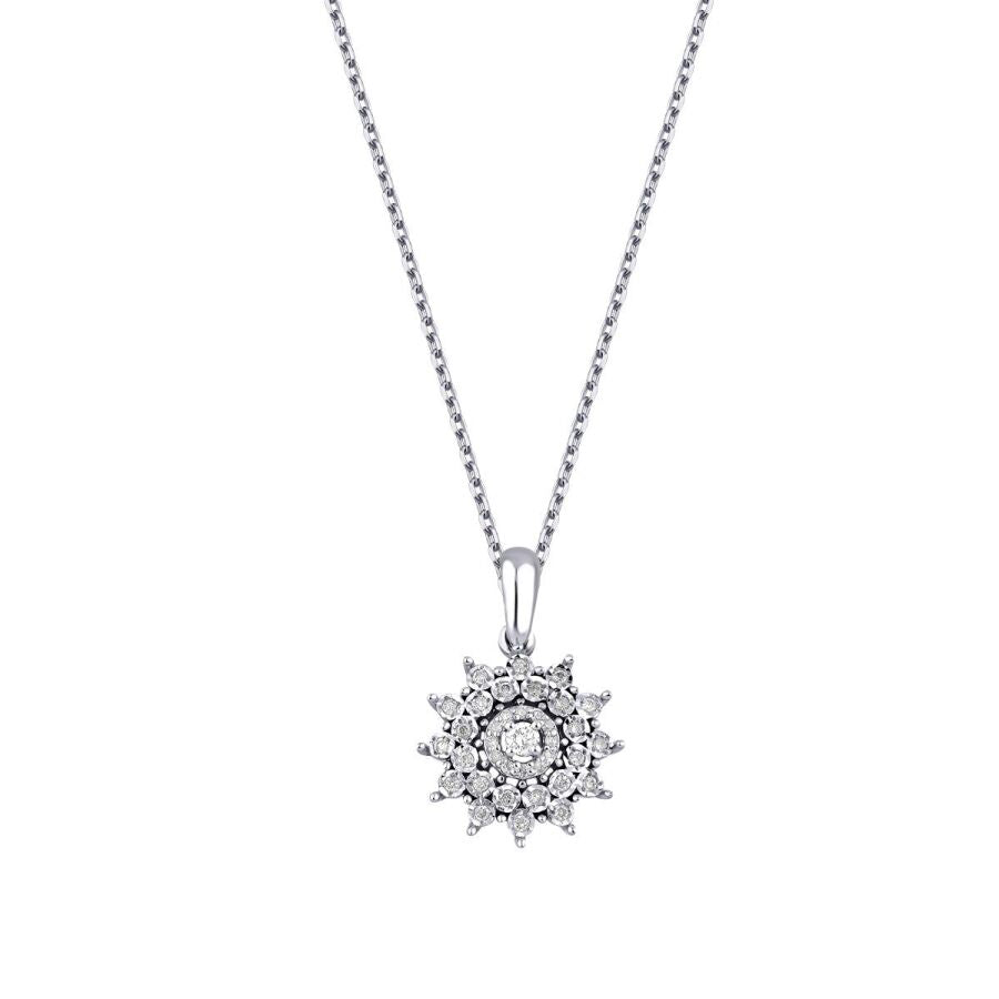 0,13 ct. Diamant Sonnen Halskette