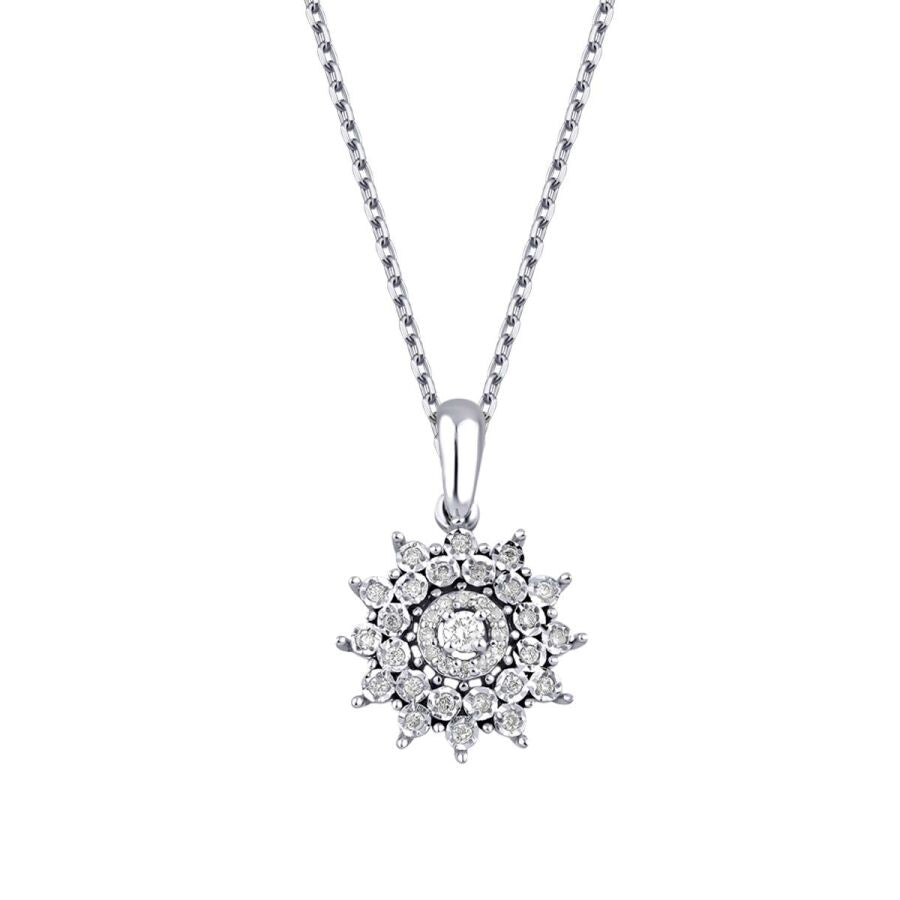 0,13 ct. Diamant Sonnen Halskette