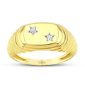 Trend-Ring mit Sternstein aus Gold