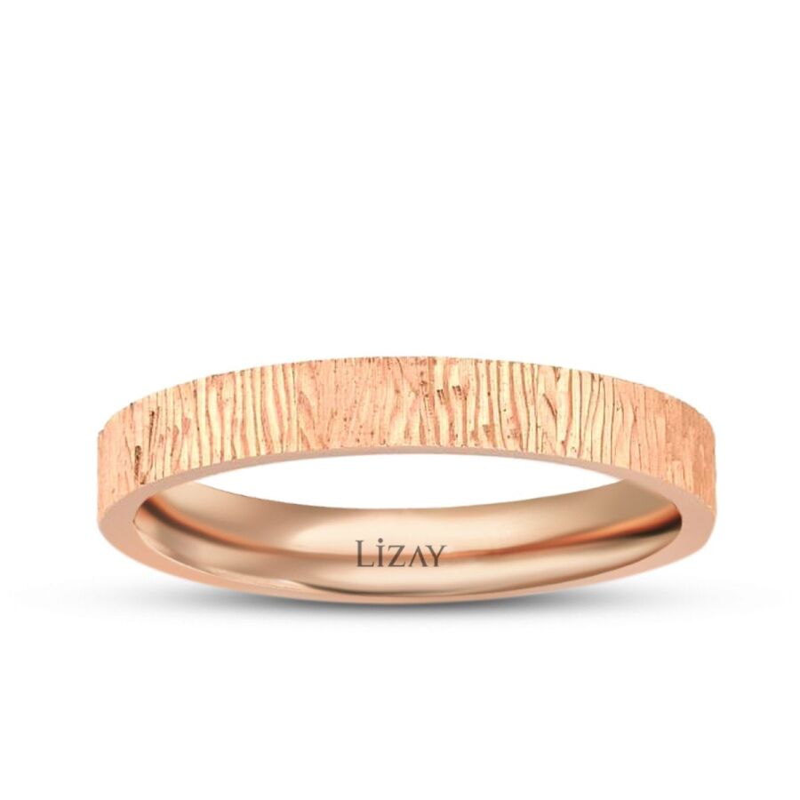 Gemusterter Ehering aus Roségold