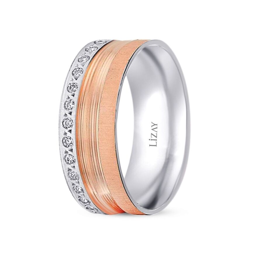 Roségold Zweifarbiger Ehering