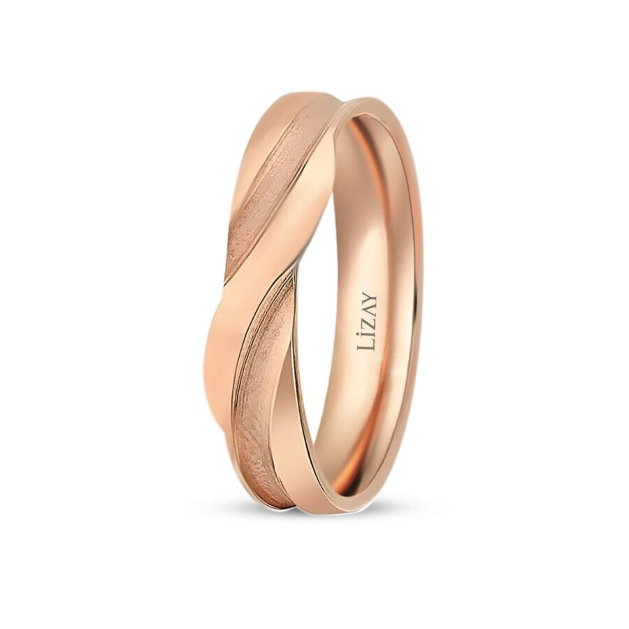 Gewölbter Ehering aus Roségold
