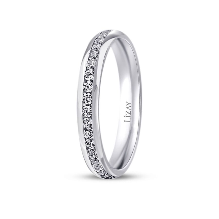Weißgold Klassischer Eternity Ehering