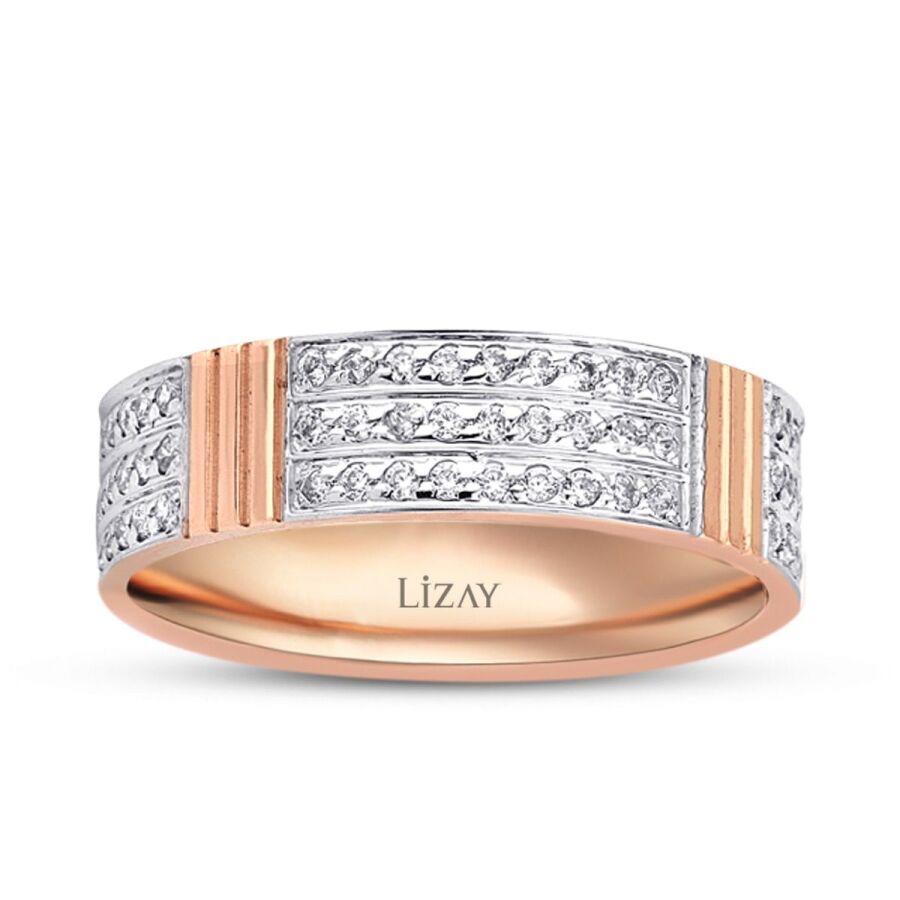 Pavé-Ehering aus Roségold