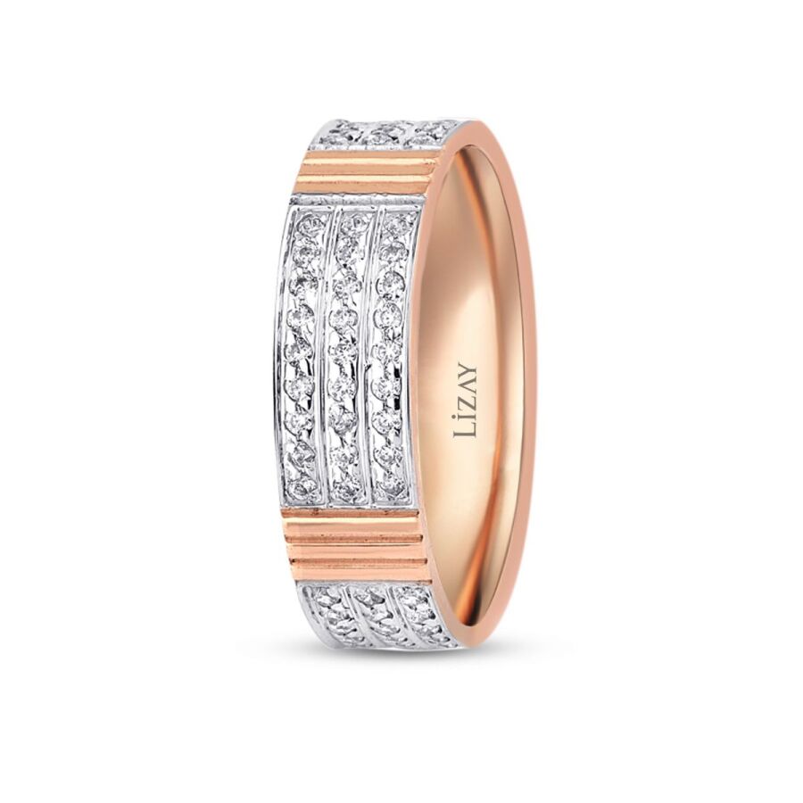 Pavé-Ehering aus Roségold