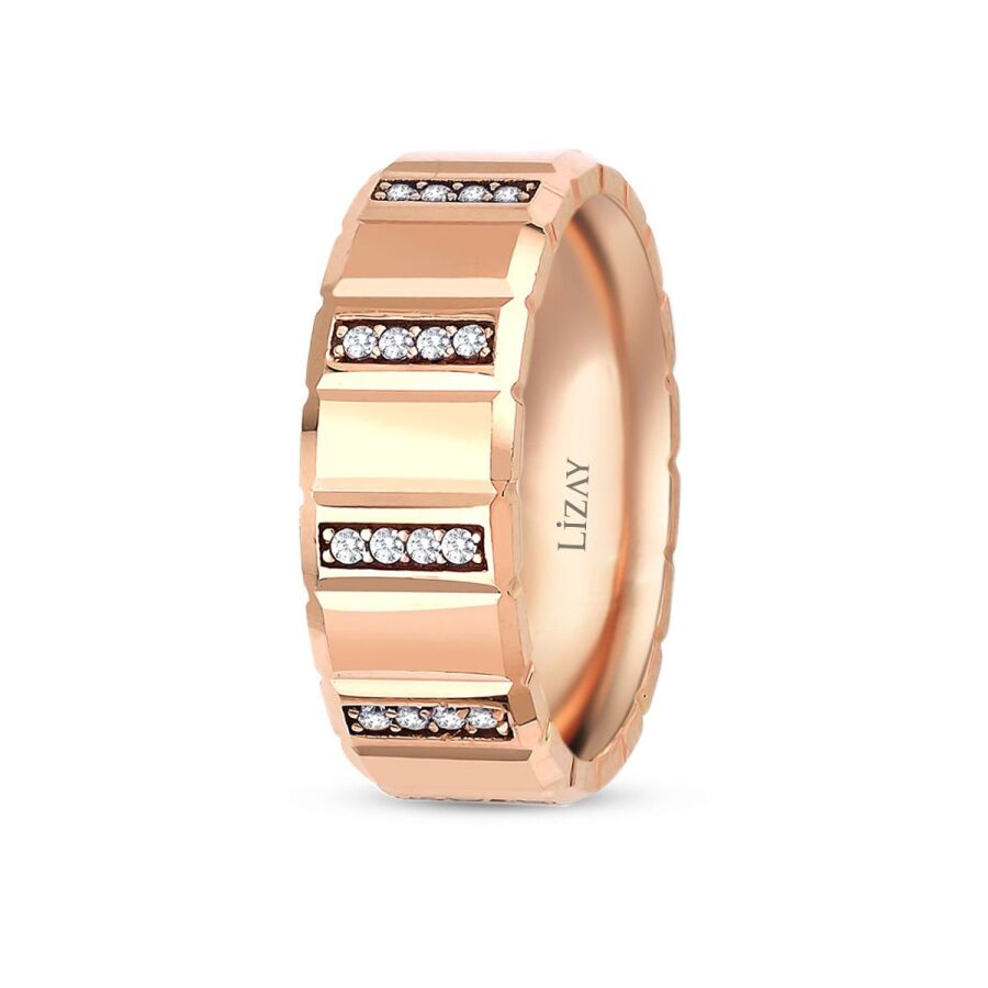 Design-Rosen-Ehering aus Gold