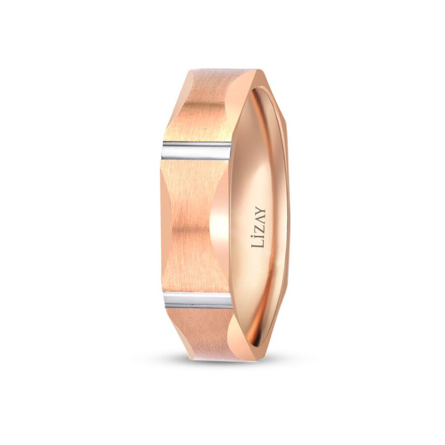 Roségold Gestreifter Ehering