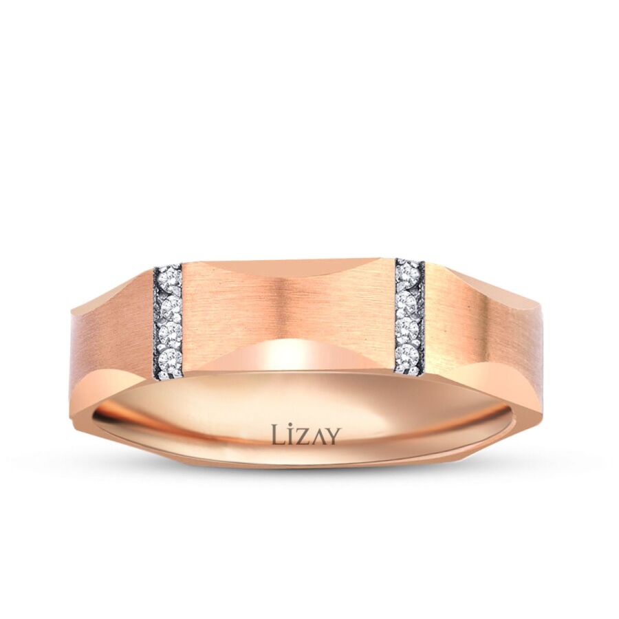 Roségold Diagonal Ehering