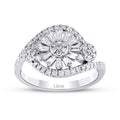 0,67 ct. Diamant Baguette Blumen Ring