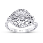 0,67 ct. Diamant Baguette Blumen Ring