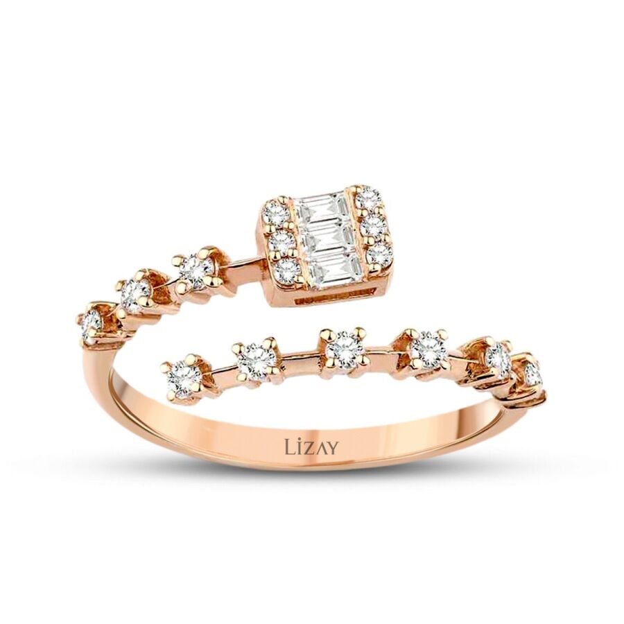 0.24 ct. Diamant Roségold Baguette Ring