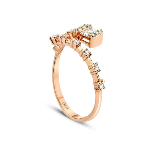 0.24 ct. Diamant Roségold Baguette Ring
