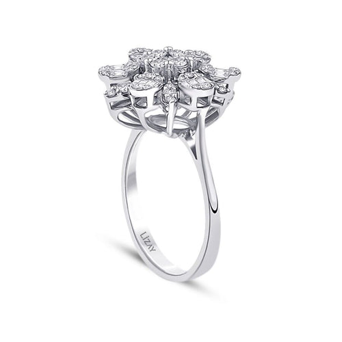 0.80 ct. Diamant Blumen Baguette Ring
