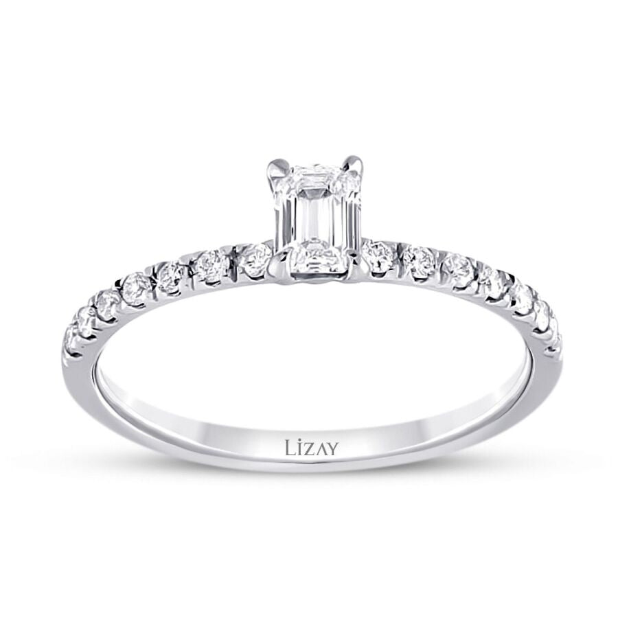 0.42 ct. Diamant Smaragd Schliff Ring