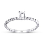 0,42 ct. Diamant Smaragd Schliff Ring