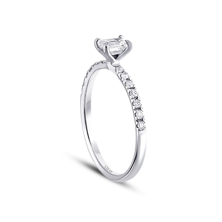 0,42 ct. Diamant Smaragd Schliff Ring