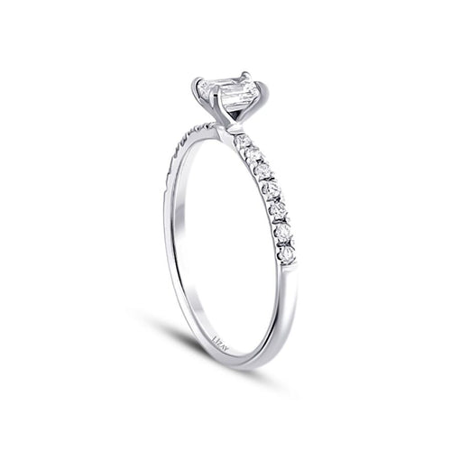 0.42 ct. Diamant Smaragd Schliff Ring