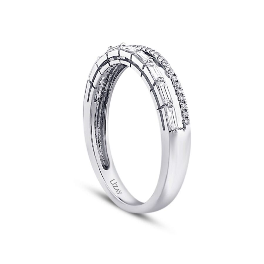 0.33 ct. Diamant Baguette Halb-Eternity Ring