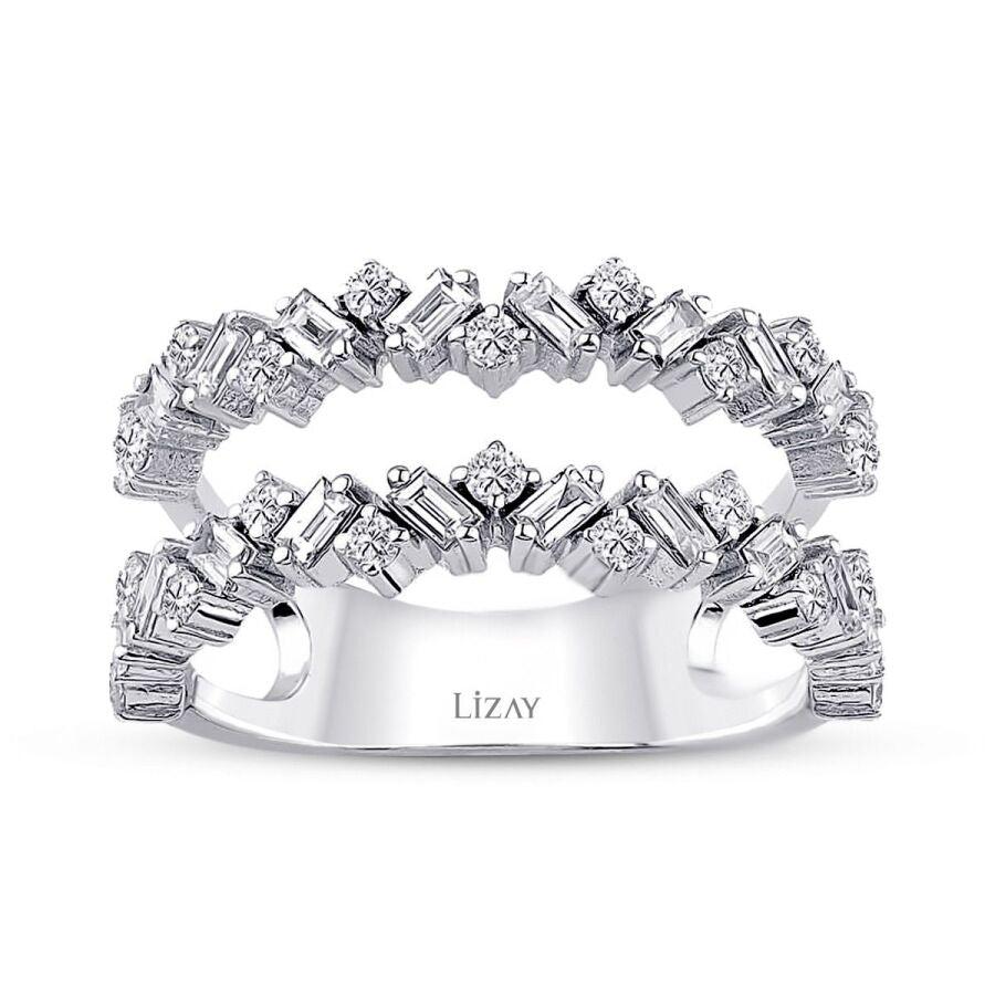 0,92 ct. Diamant Baguette Halb-Memoire-Ring