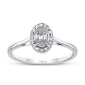 0,06 ct. Diamant Effekt Oval Baguette Ring