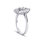 0,48 ct. Diamant Baguette Blumen Ring