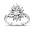 0,48 ct. Diamant Baguette Blumen Ring