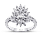 0,48 ct. Diamant Baguette Blumen Ring