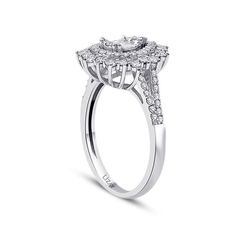 0.67 ct. Diamant Tropfen Baguette Ring