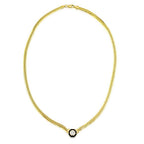Gold Schwarze Emaille Halskette