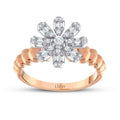 0,31 ct. Diamant Baguette Blumen Ring