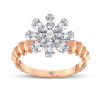 0,31 ct. Diamant Baguette Blumen Ring