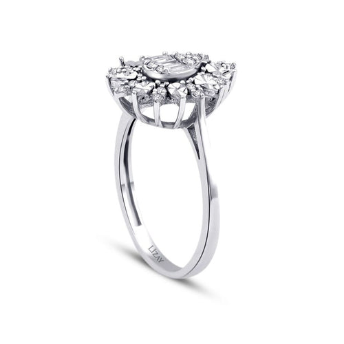 0,20 ct. Diamant Tropfen Baguette Ring