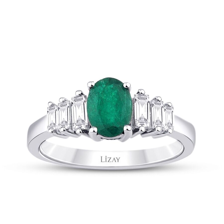 1.16 ct. Diamant Baguette Smaragd Ring