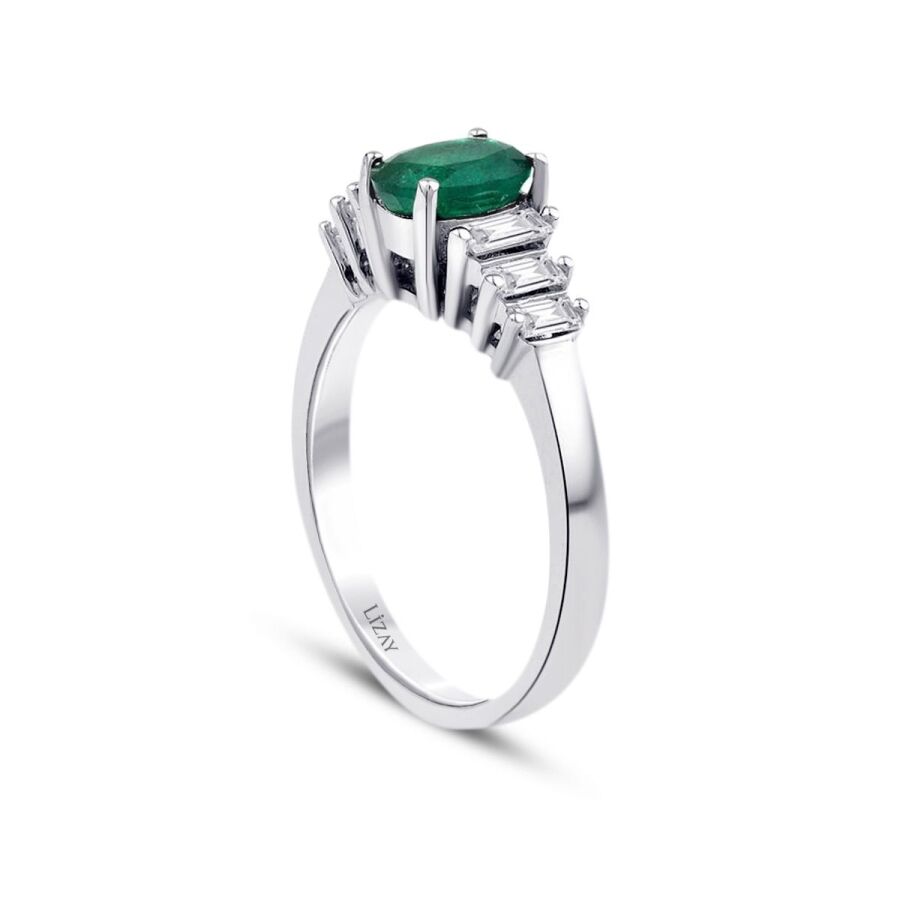 1.16 ct. Diamant Baguette Smaragd Ring