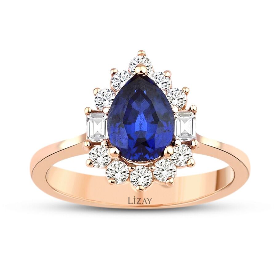 2,02 ct. Diamant Baguette Saphir Ring