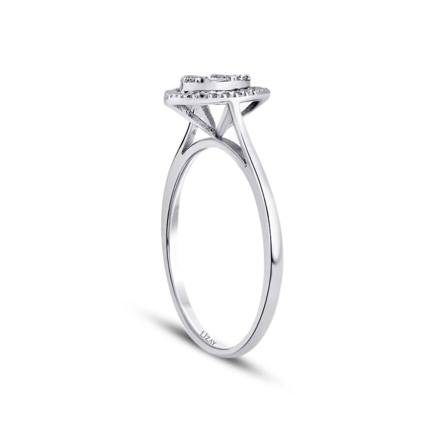 0,06 ct. Diamant Tropfen Baguette Ring