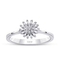 0,12 ct. Diamant Blumen Baguette Ring