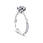0,12 ct. Diamant Blumen Baguette Ring