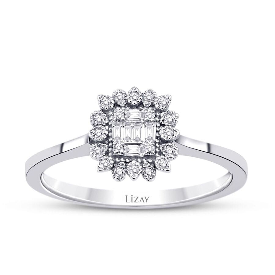 0,12 ct. Diamant Baguette Ring